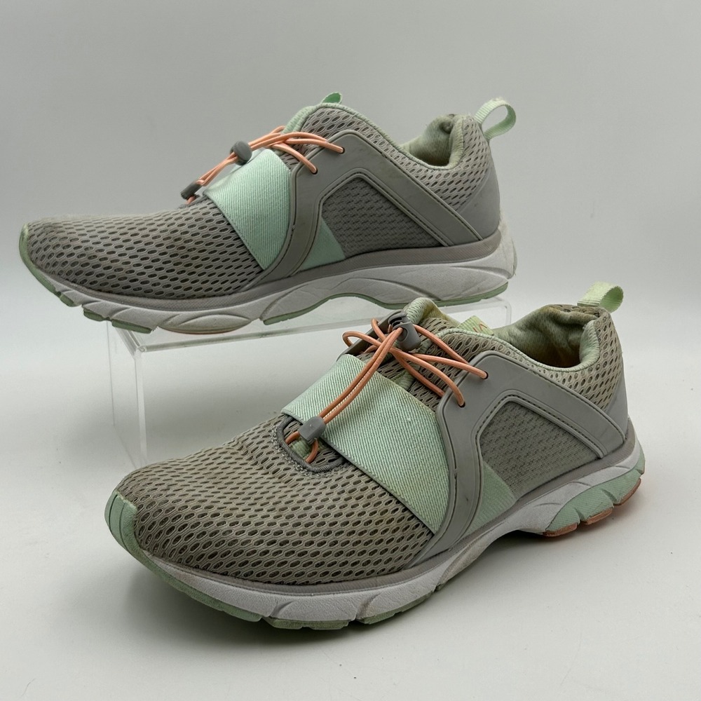 Vionic Berlin Sneakers Womens 9 Grey Mint Green Bungee Lace Athletic Gorpcore - Picture 2 of 9